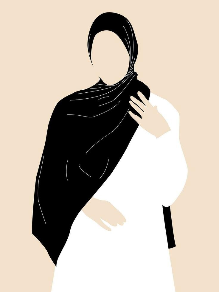 Illustration of muslim woman wearing black hijab vector - EduCareer Connect