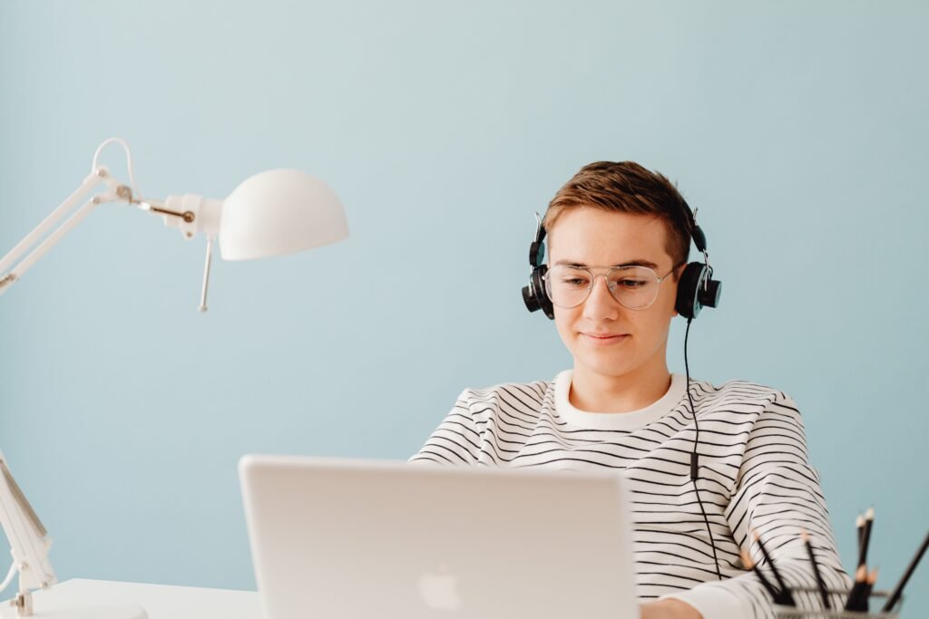 Student learning English online at EduCareer Connect